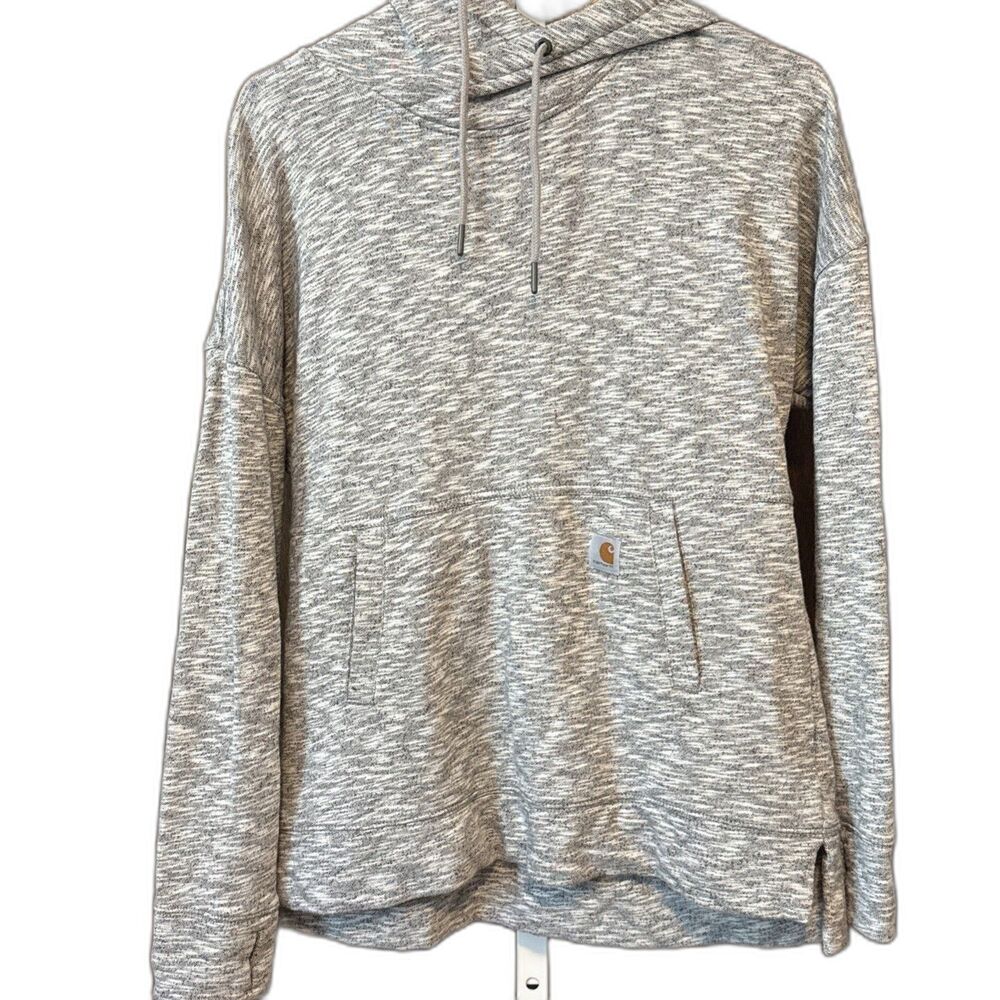Carhartt Women’s Newbury Hoodie Sweatshirt Relaxed Fit Sz S 4/6 Gray Longer